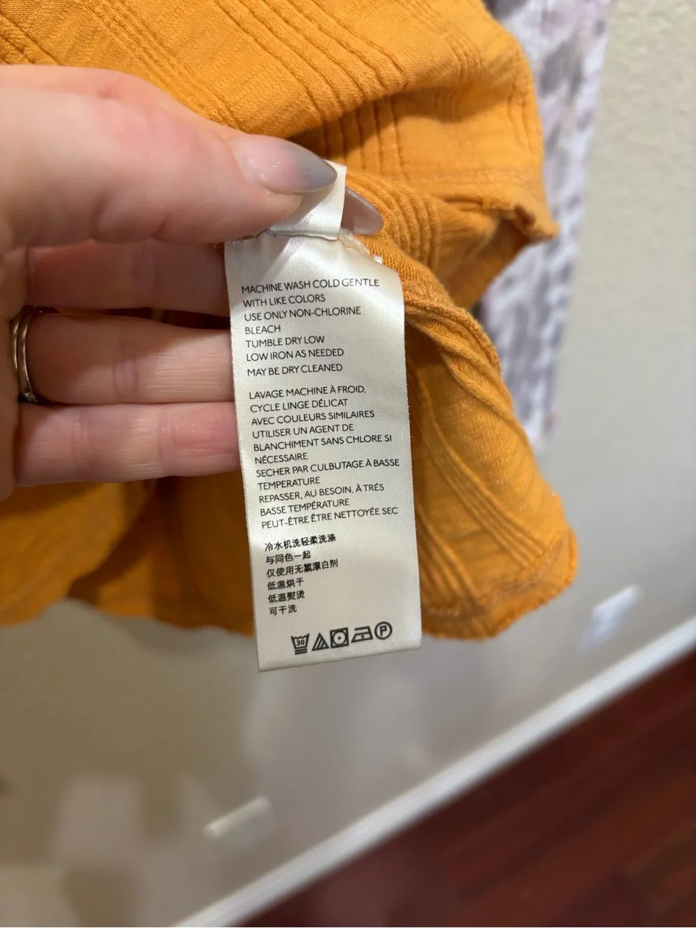 Free People Big Sur Tee in Orange Long Sleeve Tie Dye Large Boho